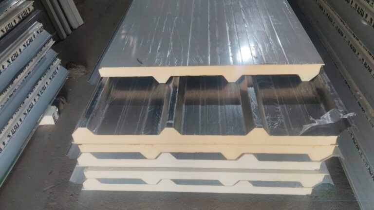PUF insulated roofing panel application