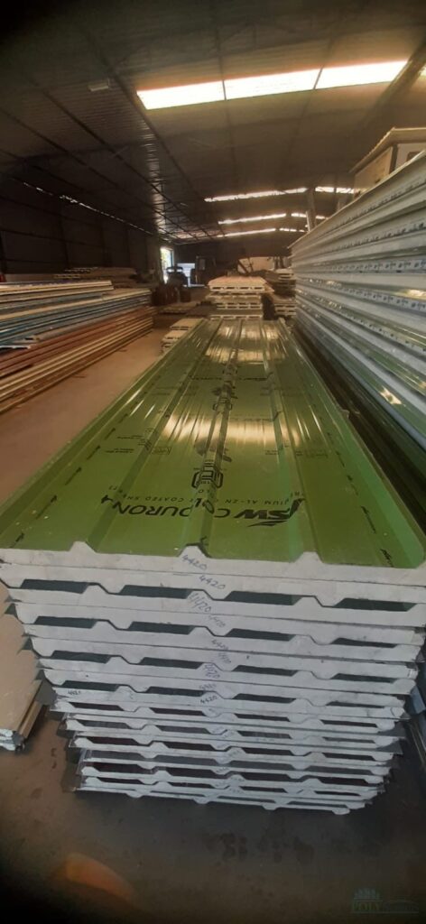 PUF insulated roofing panel application