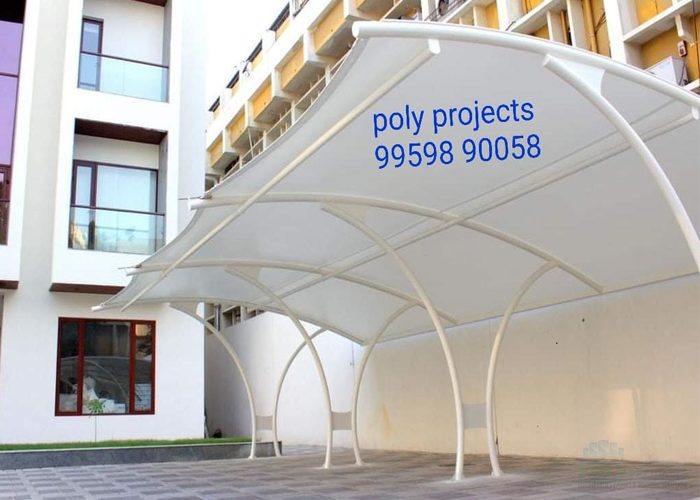 Tensile membrane roofing structure